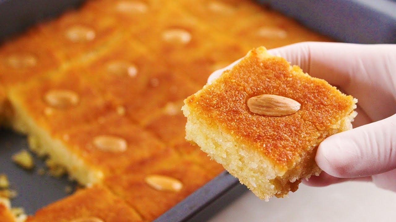 طريقة عمل البسبوسة السهلة