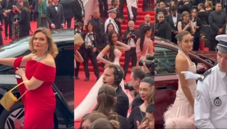الفنانة يسرا تتألق على السجادة الحمراء خلال حفل افتتاح كان السينمائي